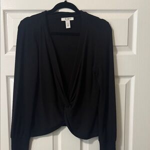 White House Black Market Black Twist Front Top